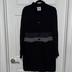 CAbi Black and Gray Trench Coat